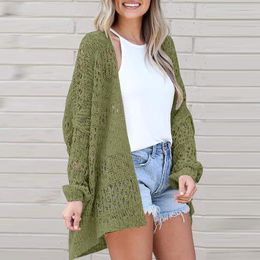 Women's Knits Crochet Cardigan Long Sleeve Light Loose Sweater Vintage Bohemian Knitted Cardigans Coat Outer Wear Streetwear