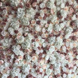 Decorative Flowers TONGFENG Runner Party Decoration Fleurs Artificial Silk Rose Peony 3D Flower Wall Panel Wedding Backdrop 8pcs/Lot