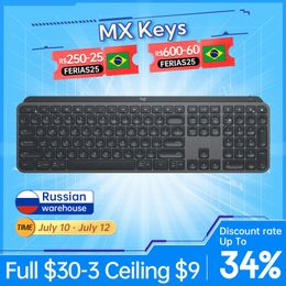 Keyboards MX Keys Wireless Keyboard Bluetooth Office 104 Key Charging Backlit Ultra thin Mute Portable Business For PC Laptop 230712
