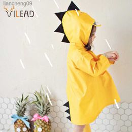 VILEAD Cute Dinosaur Polyester Baby Raincoat Outdoor Waterproof Rain Coat Children Impermeable Poncho Boy Girl Rain et Gift L230620