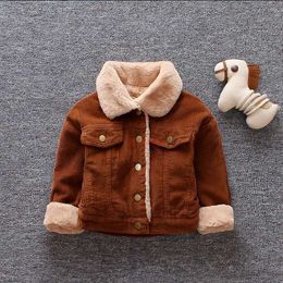 Bebek kızlar erkek çocuklar için çocuklar için gündelik kışlık ceket peluş pamuk ceket çocuklar yaka dış giyim 0-3 y Toddler Noel kıyafetleri