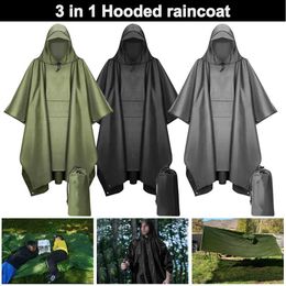 1PC Raincoat High Quality Unisex 3 In 1 Raincoat Thickened Waterproof Rain Coat Women Men Black Camping Waterproof Rainwear Suit L230620