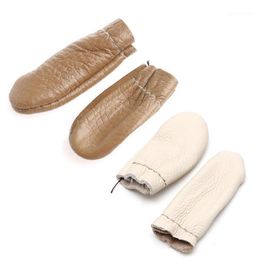 Mini 1Pairs Needle Felting Leather Finger Protectors Tools For Hand Craft1291T