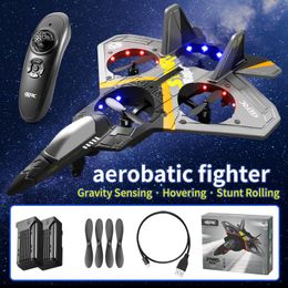 Electric/RC Aircraft Rc Plane V17 Gravity Sensing Aircraft Glider with Light Radio Control Helicopter Foam Remote Controlled Aeroplane Toys for Boys 230712