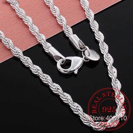 4mm Twisted Chain 925 Sterling Silver Necklace Pendant For Women Men Vintage Jewelry Hot Sale L230704