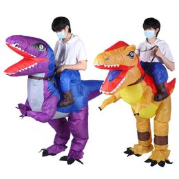 Novelty Games Cartoon Dinosaur Inflatable Costume for Adults Kid with Air Blower Halloween Festivals Party Decoration Cosplay 230713