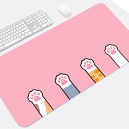 Pink Anime Mouse pad Cat Paw Pc Gamer Mousepad Cute Desk Mat washable Speed Large Gaming Mouse Mat XXL 900x400 Keyboard Desk pad