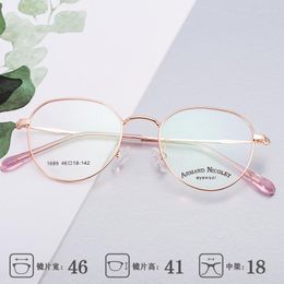 Sunglasses Frames Metal Vintage Glasses Polygonal Transparent Frame Men And Women High Definition Flat Light Wholesale
