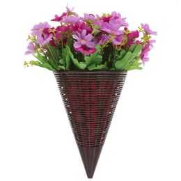 Decorative Flowers Rattan Basket Porch Farmhouse Hanging Artificial Decor Fake Plants Realistic