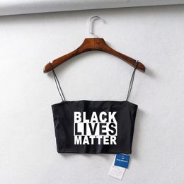 Women's Tanks Camis Black Lives Matter BLM Top Custom Women's Basic Spaghetti Strap Tube Crop Cami Top Sexy Crop Top Sleeveless Stretchy Tube Top 230712