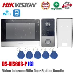 Smart Lock DS KIS603 P C Video Intercom Kit DS KV6113 WPE1 DS KH6320 WTE1 Standard POE Doorbell Door Station WIFI Monitor 230712