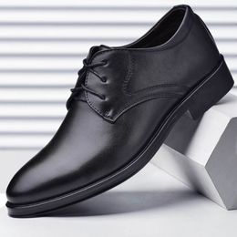 Dress Shoes Plus Size Man Formal Black Leather for Men Lace Up Oxfords Male Wedding Party Office Business Casual Shoe 230712