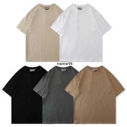Essent Mens Designer T Shirt Chest Letter Laminated Print Short Sleeve High Street Loose Oversize Casual T-shirt 100% Cotton Tops tshirt