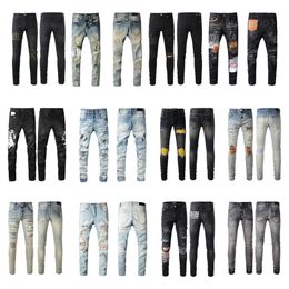 23ss Designer Am Mens Jeans Mens Womens High Craft Elasticity Slim Body Jeans Pants Long Ripped Patch Jeans Denim Straight streetwear Skinny Pants 28-40