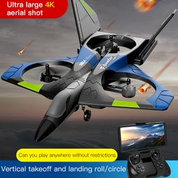 Electric/RC Aircraft V27 Rc Foam Plane with 4K Camera Aircraft Glider Radio Control Helicopter EPP Foam Remote Controlled Aeroplane Toys for Boys Kids 230712