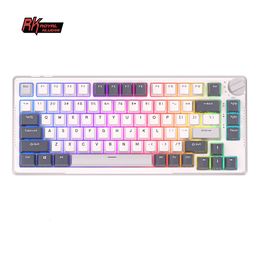 Keyboards RK Royal Kludge H81 Gasket Structure Mechanical Keyboard 81 Key RGB Backlit Tri mode 2 4G Wireless Bluetooth Gaming 230712