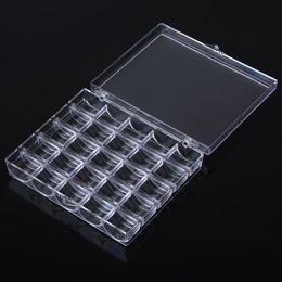 Sewing Notions & Tools 25Grid Bobbins Storage Box Transparent Plastic Case Multifunction Nail Manicure Decor336P