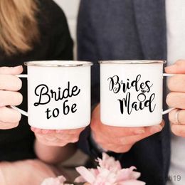 Mugs Bride To Be Printed Mug Bridal Shower Party Wine Juice Cups Creative Coffee Cup Bachelorette Bridesmaid Handle Mugs Wedding Gift R230713