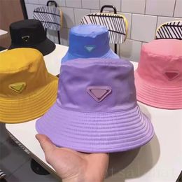 Enamel fisherman hat letter gorro designer caps for women couple bob wide brim cappelli multicolor white pink green re nylon bucket hat designer MZ01 E23