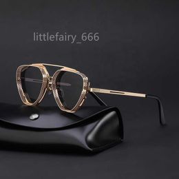 Gothic Steampunk Round Sunglasses Men Women Alloy Eyeglasses Irregular Shape Brand Designer Sun glasses Black High Quality UV400