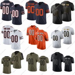 1 Justin Fields Football Jerseys Tarik Cohen Roquan Smith Allen Robinson D.J. Moore Walter Payton Tremaine Edmunds Brian Urlacher