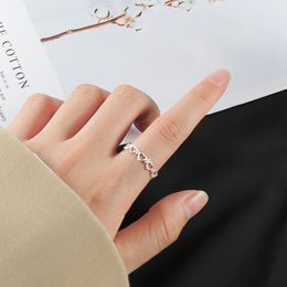 Silver Colour Hollowed-out Heart Shape Open Ring Design Fashion Cross Rings Jewellery for Women Girl Gifts Adjustable