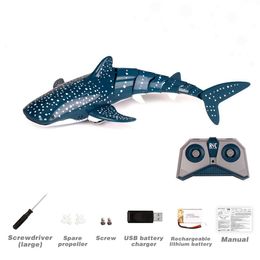 Electric/RC Boats Funny RC Shark Toy Remote Control Animals Robots Bath Tub Pool Electric Toys for Kids Boys Children Cool Stuff Sharks Submarine 230713