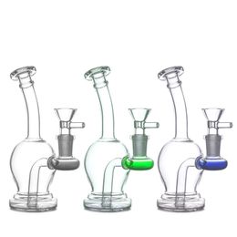 Wholesale Colourful Glass Bong Hookah Rig/Bubbler for Smoking Water Pipe 6.2inch Height and Diffusion Perc with 14mm Male Glass Bowl Cheapest Price