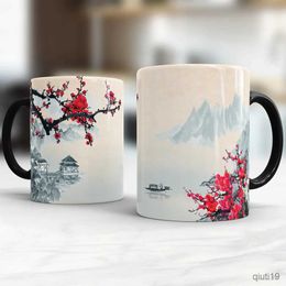 Mugs sakura blossom in japan Mug 11oz Ceramic Creative Coffee Mug Friends Birthday Gift Mug R230713