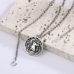 Pendant Necklaces Moon Necklace Round Cute Animal Jewellery ChainNecklace 97QE