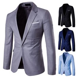 Men's Suits Blazers Simple Casual Blazer Comfy Suit Jacket Lapel Slim-fitting Pure Color Blazer Slim 230712