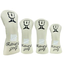 Other Golf Products Beige Fisherman Foot Golf Club #1 #3 #5 Mixed Colours Wood Headcovers Driver Fairway Woods Cover PU Leather Head Covers 230712