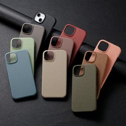 Fashion Leechee Grain PU Leather Cases For Iphone 15 Plus 14 Pro Max 13 12 11 XR XS X 8 6 7 Iphone15 Litchi Hard PC Plastic Mobile Smart Phone Back Cover Skin