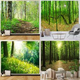 Tapestries Primitive Forest Home Decoration Tapestry Scene Wall Room Wall Yoga Mat Bed Sheet Beach Towel Can Be Customized R230713