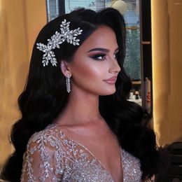 Hair Clips Bohemian Wedding Combs Sliver Rhinestone Bride Headdress Women Fashion Pageant Bridal Jewelry Set Accessories