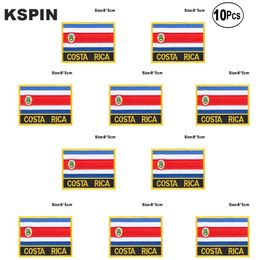 Costa Rica Flag Embroidery Patches Iron on Saw on Transfer patches Sewing Applications for Clothes in Home&Garden261y