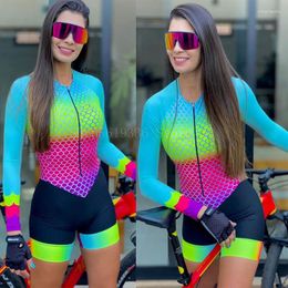 Racing Sets Women Cycling Jersey Skinsuit Triathlon Jumpsuit Long Sleeve Bodysuit Bike Kit Roupa Ciclismo Feminina Swimming Little Monkey