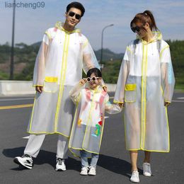 Raincoat Women Kids Raincoat Waterproof Rain Poncho Cartoon Transparent Rainwear Outgoing Parent-child Raincoats L230620