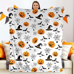 Blankets 30x40inch Cute Pumpkin Blanket Halloween Lightweight Throw For Women Men Soft Cozy Couch Living Room Bed K1