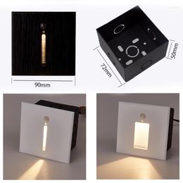 Wall Lamp PIR Sensor Embedded Stair Light Install Box Nursery Nightlight For Living Room Ladder Step Home Decor Sconce 3W