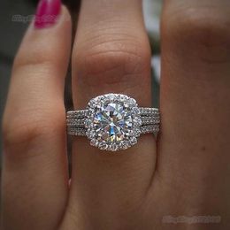 Huitan Trendy Women Rings with Brilliant Cubic Zirconia Luxury Engagement Rings Fashion Wedding Party Jewellery Drop Shipping