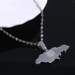 Pendant Necklaces Stainless Steel Silver Colour Jamaica Map Fashion Women Charm Jewellery