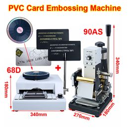 LY 90AS PVC Card Embossing Machine 68D Letterpress Rotogravure Printing Bronzing Machine Kit for Make Name Card Code Printer