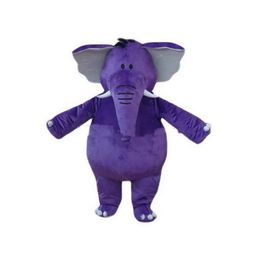 2019 factory new Purple Elephant Mascot Costumes Cartoon Character Adult Sz2835