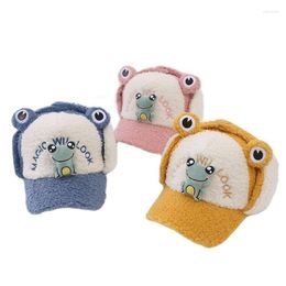 Ball Caps Doit Winter Hats Snapback Cap Boy Girl Baseball Cashmere 3D Frog Bear Keep Warm Kids Child Sun Sunscreen Earflap Hat