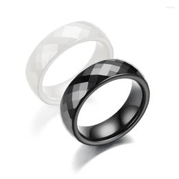 Wedding Rings Trendy Cutting Ceramics Jewellery Classic Engagement For Men Women Anneaux Anillos Black & White