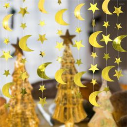 Party Decoration 2/4M Bright Gold Silver Paper Garland Star String Banners Wedding Banner For Home Wall Hanging Decor Baby Shower Supplies