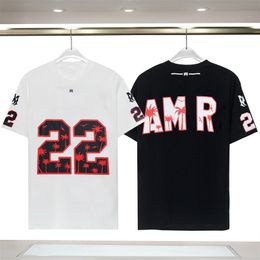2024 Дизайнерские футболки S Amari с принтом, модная мужская и женская футболка Amris, хлопковая футболка, свободная уличная футболка в стиле хип-хоп, одежда Haruku Streetwear