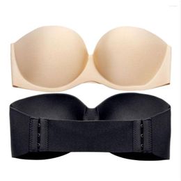 Women's Shapers Women Strapless Bra Plus Size Solid Colour Multiway Invisible Seamless Underwired No Padding Sexy Brasier Mujer