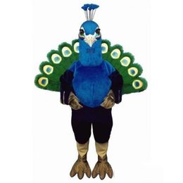 High quality Blue peacock Mascot Costume Halloween Christmas Fancy Party Cartoon Character Outfit Suit Adult Women Men Dress Carni191I